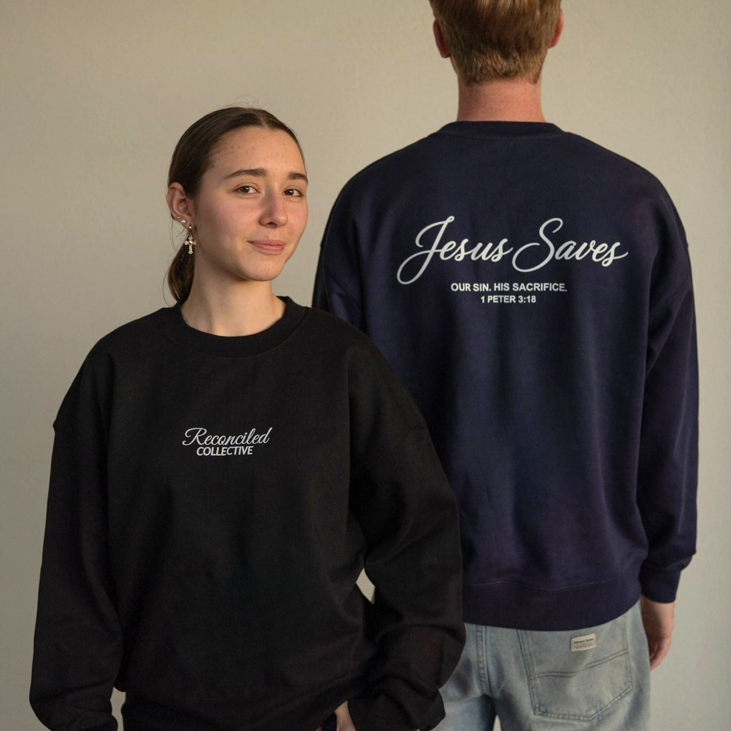 Jesus Saves Heavyweight Christian Sweatshirt