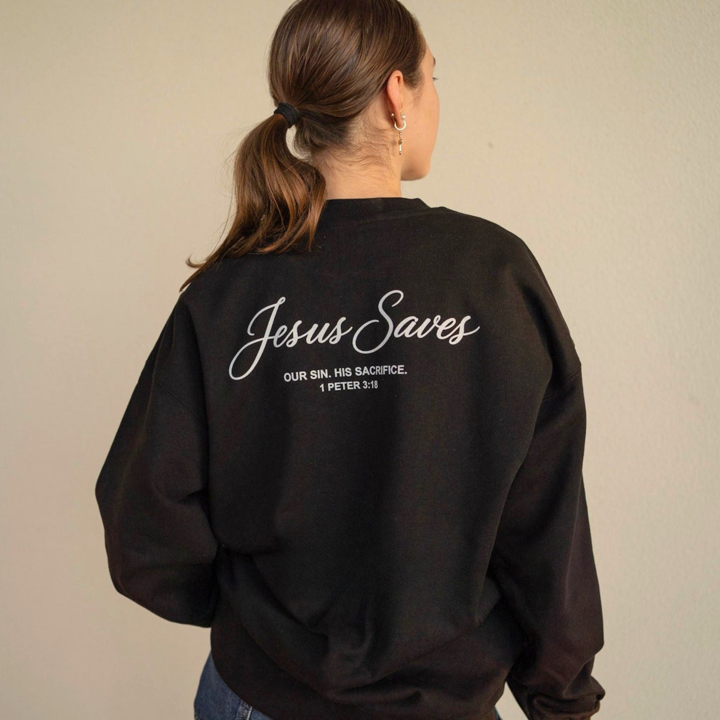 Jesus Saves Heavyweight Christian Sweatshirt