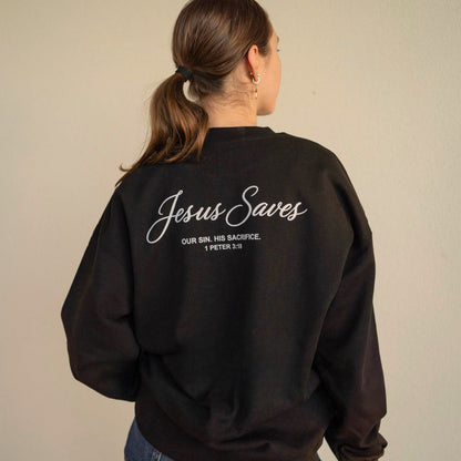 Jesus Saves Heavyweight Christian Sweatshirt